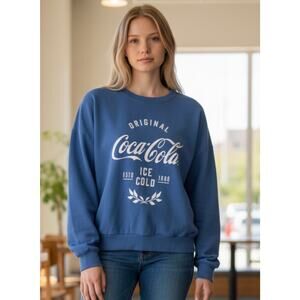 Wildfox x Coca-Cola Original Ice Cold Blue Sweatshirt Size M NWT